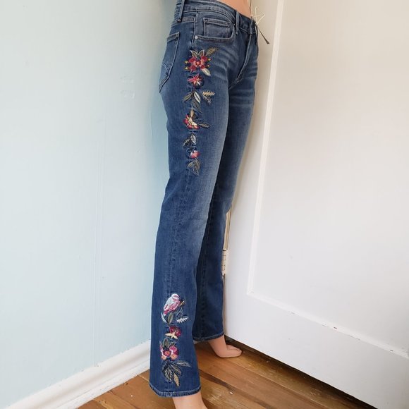 NWT Sundance DRIFWOOD Kelly Winter Bird BootCut Jeans. - Picture 4 of 17